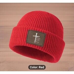 The Way, The Truth, The Life Jesus Beanie Knit Hat Red Unisex Adult New
